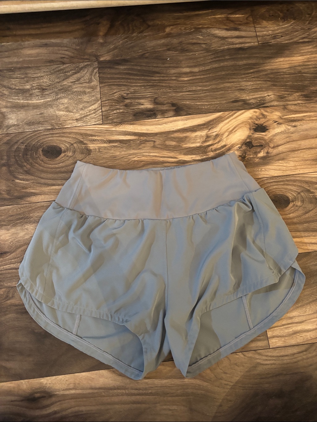 Light Blue Women's Athletic Ruffle Shorts